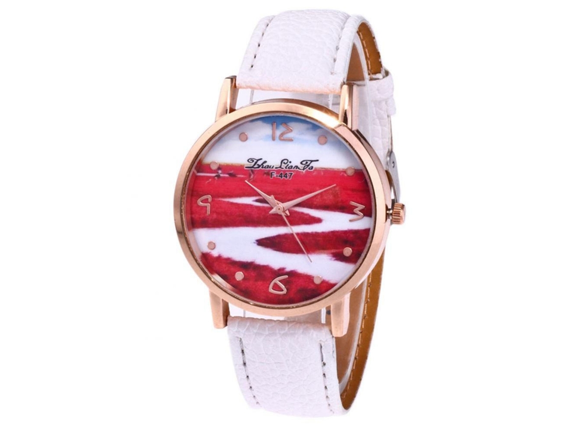 Reloj De Pulsera Zhoulianfa F-447 De Aleación Redondo Cuarzo Moda Blanco