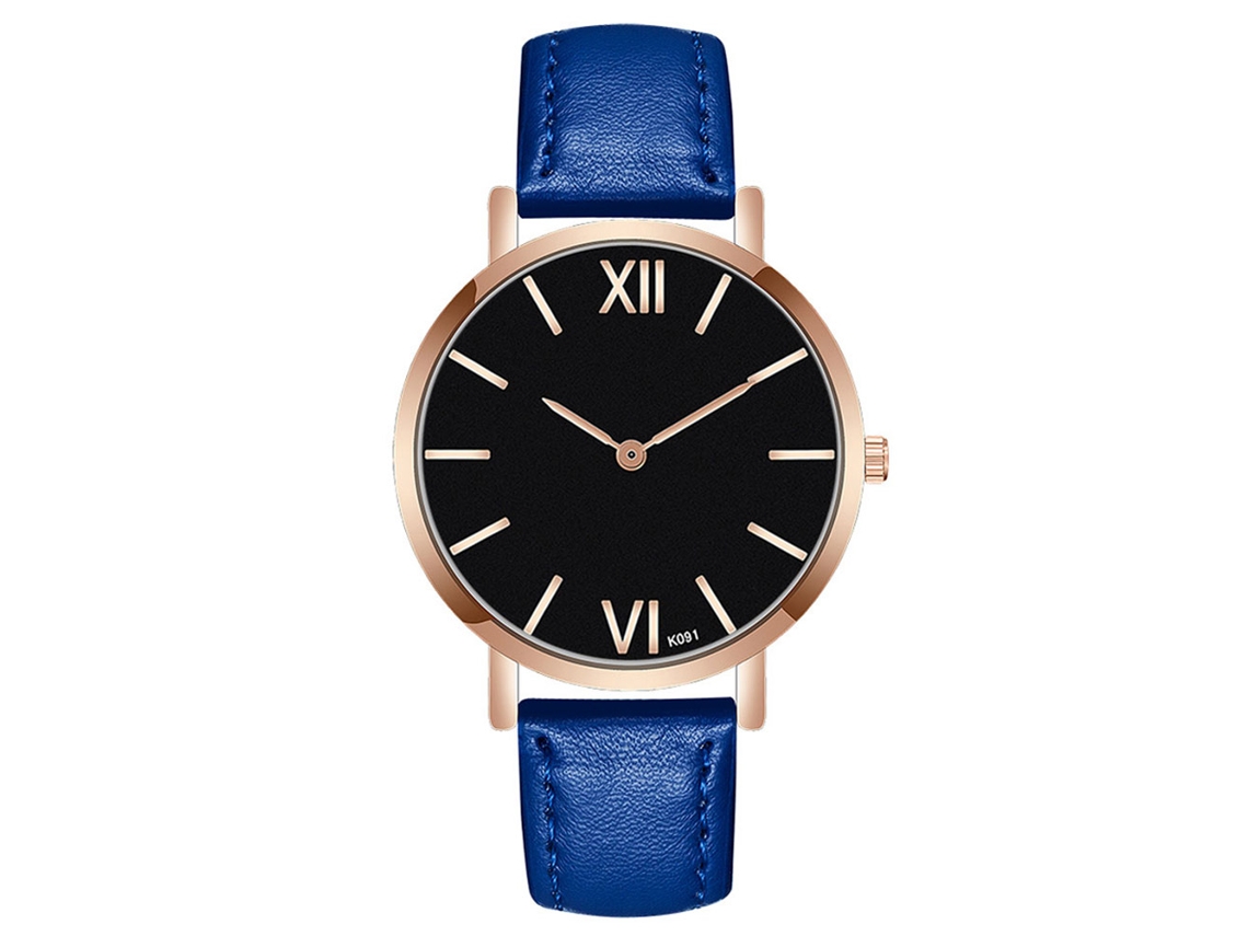 Reloj De Pulsera Casual De Cuarzo Para Hombre Zhoulianfa Con Correa De Cuero Sintético (azul Real)