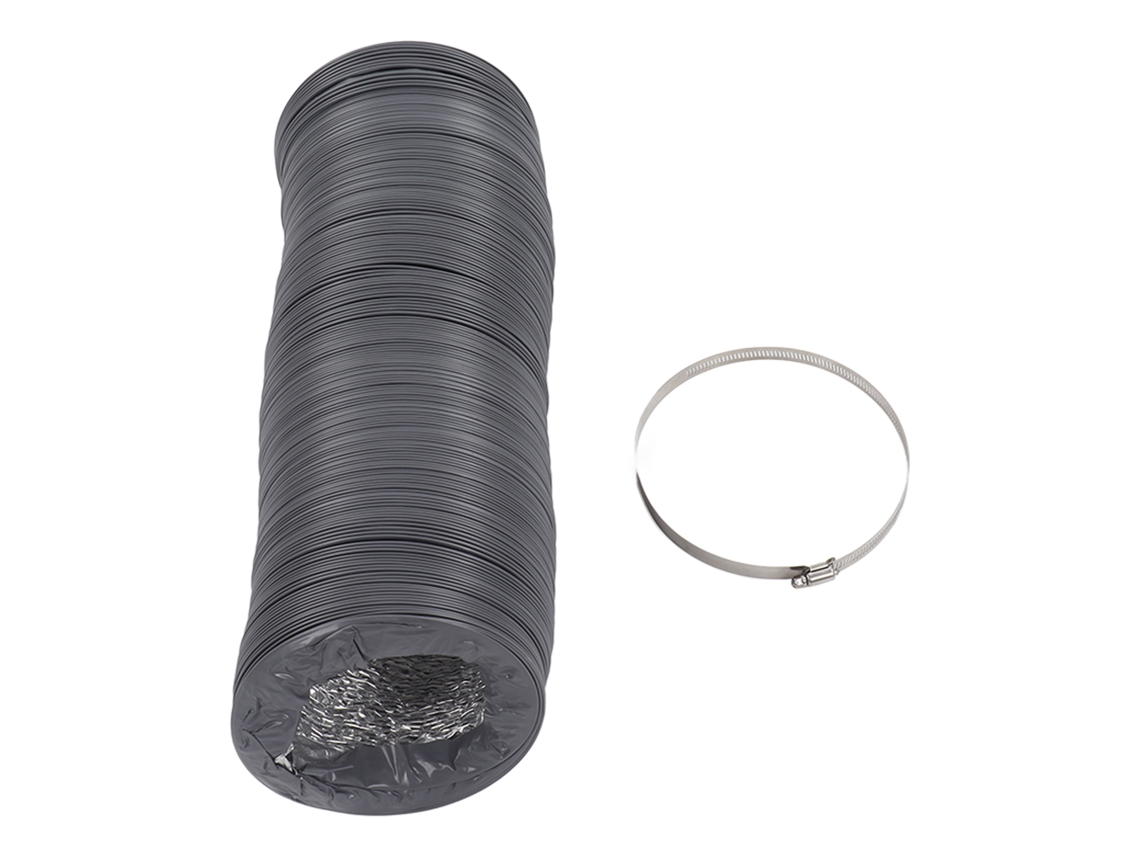 Conducto flexible de aluminio de 1 m 6 pulgadas con abrazadera para ventilación.