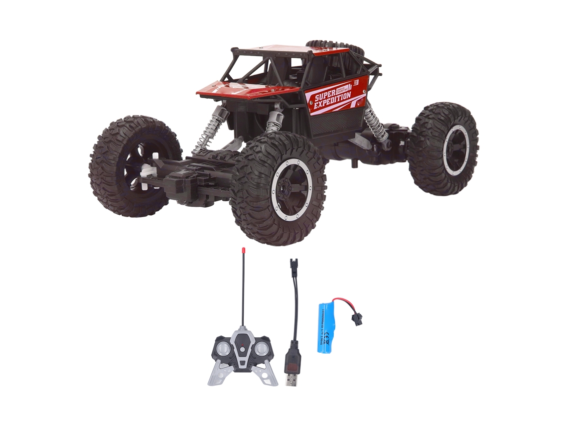 Carro De Controle Remoto Off Road 1:18 2.4g Rodas Grandes Derrapagem Escalada Vermelho