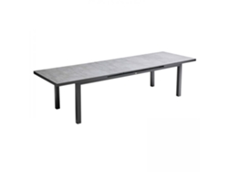 Mesa de jardín rectangular extensible (256/320 x 100 x 76 cm) en aluminio y DPC