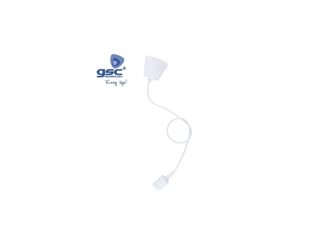 Portalámparas silicona E27 cable textil 1M - Blanco GSC 000703499