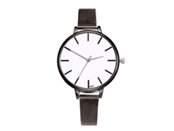 Reloj Analógico De Cuarzo Para Mujer Con Brazalete Metálico, Estilo Casual Y Elegante (negro)