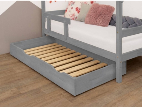 Cajón para Cama BENLEMI Buddy (Gris - Madera - 90x180x22 cm)