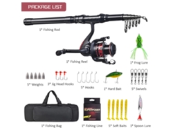 Danu26-set Caña De Pesca Telescópica 180cm/210cm/240cm/270cm Con Carrete Y Accesorios De Pesca