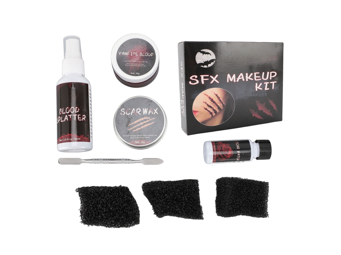 Kit De Sangre Falsa Y Maquillaje Terrorífico Para Fiestas Y Cosplay.