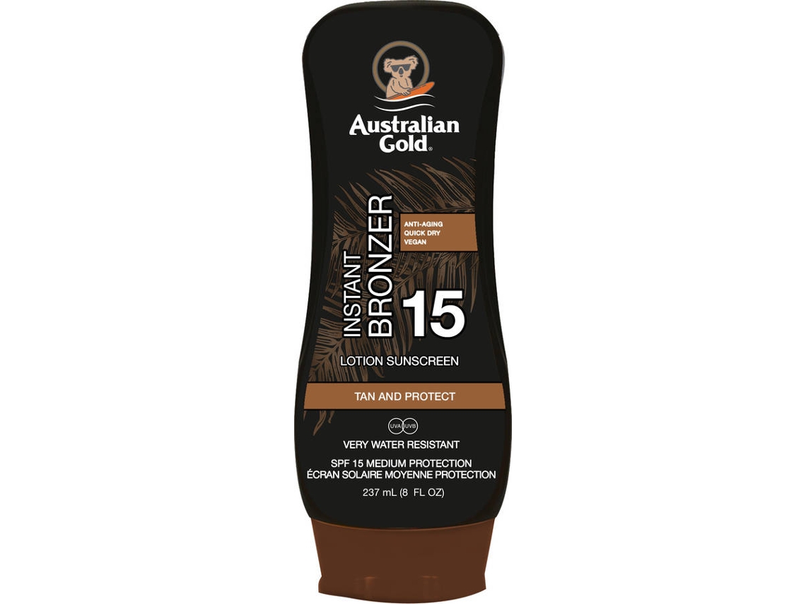 Protector Solar AUSTRALIAN GOLD Instant Bronzer Loção SPF 15 (237 ml)