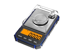 Báscula digital de miligramos (azul), 50 g, precisión de 0,001 g, con pinza de calibración