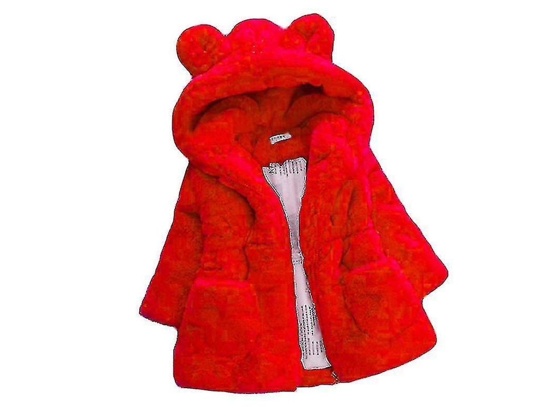 Chaqueta De Invierno Para Niñas Con Capucha De Suave Piel Sintética, Abrigo De Peluche Acogedor Y Peludo, De Forro Polar.