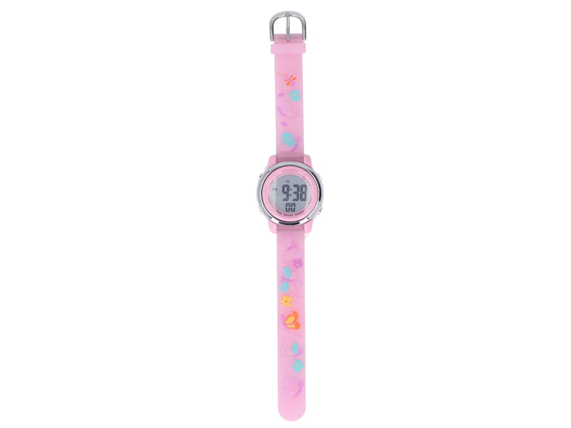 Ats-reloj Led Para Niños Impermeable Con Luz De Fondo Reloj Digital Infantil Con Alarma Cronómetro Para 3 A 10 Años Rosa