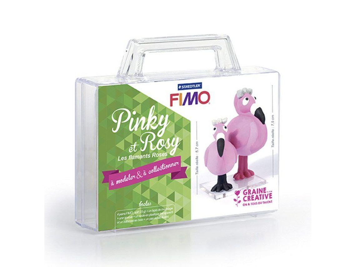Figuras de arcilla polimérica - Flamencos Pinki & Rosi