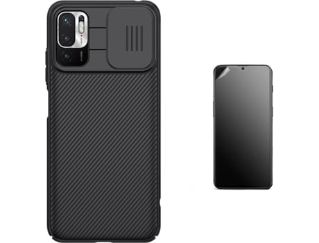 Kit Protector Xiaomi Poco M3 Pro 5G Funda Nillkin Camshield Negro