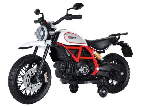 Moto Eléctrica para Niños DUCATI Scrambler Blanco 0-6 Anos 12V