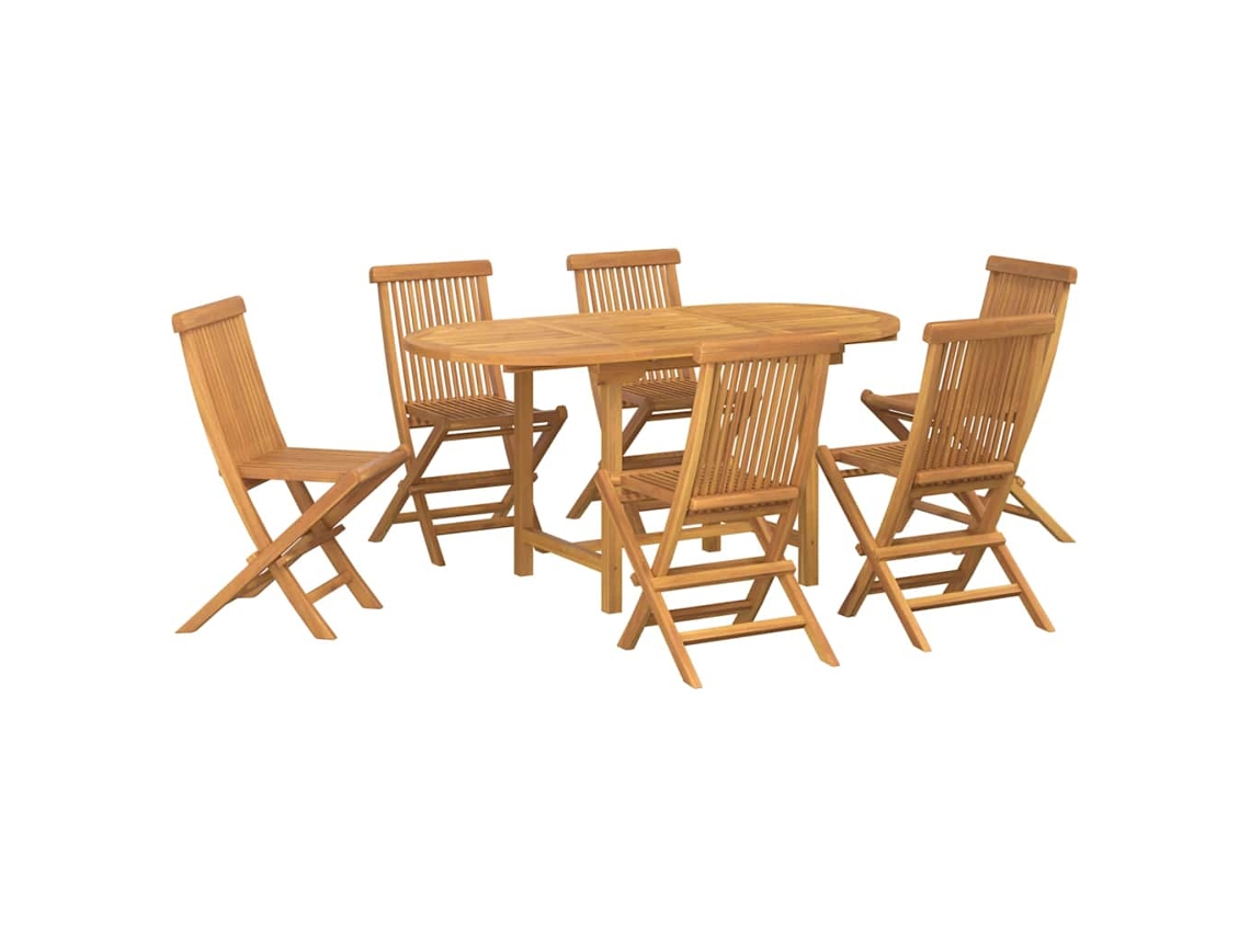 Maison Exclusive - Conjunto De Comedor De Jardín 7 Pcs Marrón