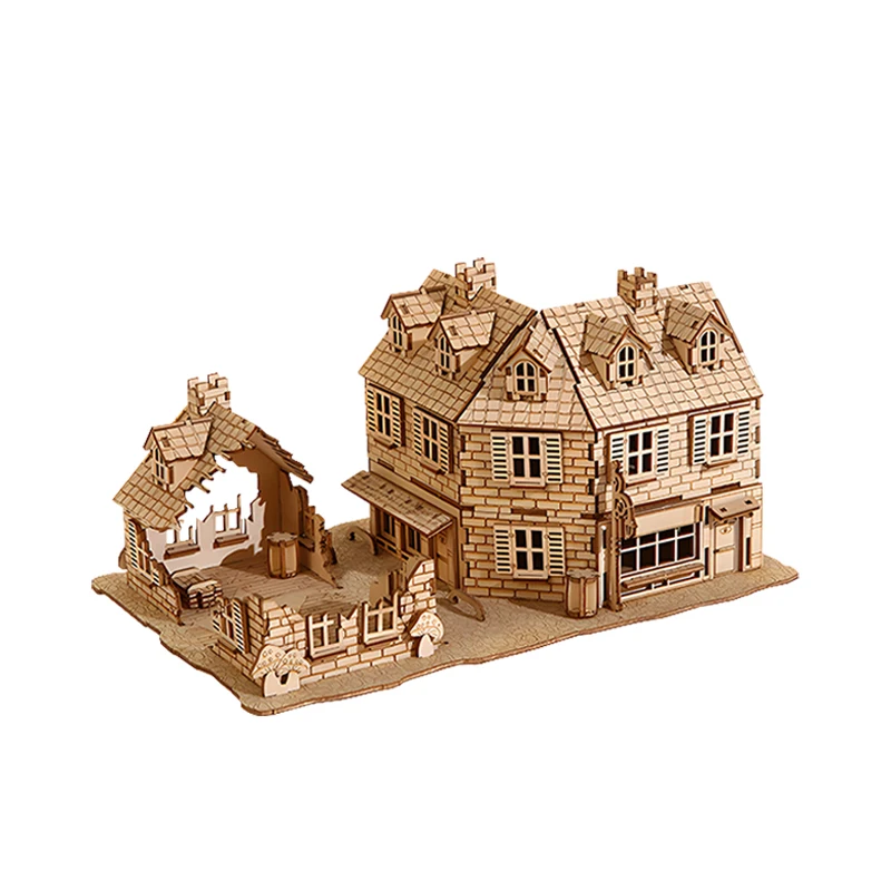 Kit De Maqueta Arquitectónica Para Armar, Rompecabezas De Madera 3d, Casa De La Segunda Guerra Mundial, Edificio Militar, Adorno De Escritorio.