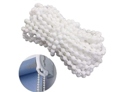 Rebe-cadena De Perlas Plástica 10m Con 10 Conectores Para Persianas Enrollables, Verticales, Romanas Y Venetianas, Color Blanco, 4.5x6mm