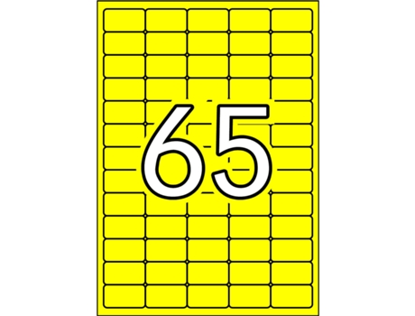 Etiquetas Adhesivas Fluorescentes A4 20 Hojas APLI (Amarillo - 38,1 X 21,2 mm)