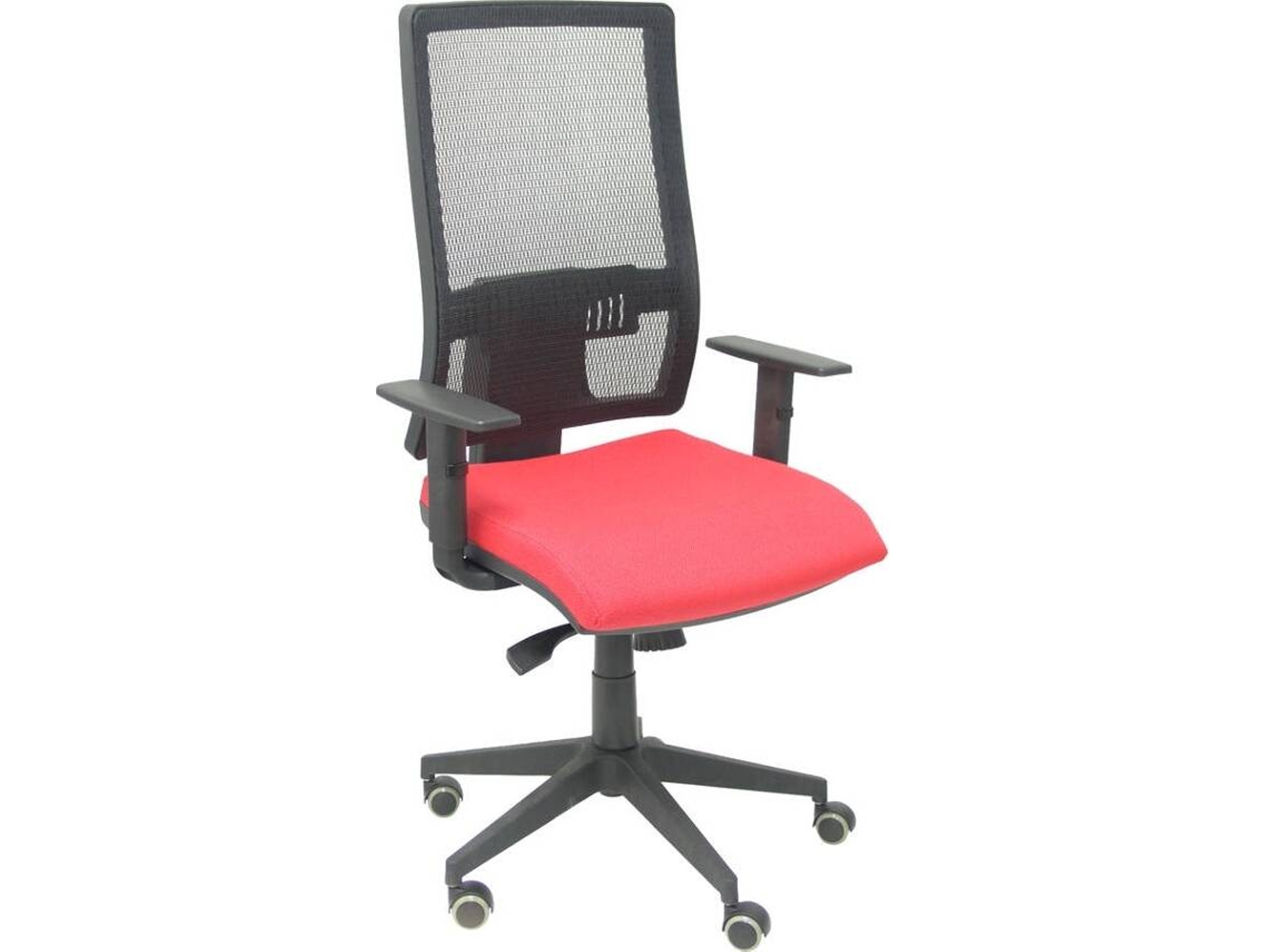 Silla de Escritorio Operativa PYC Horna Rojo con ruedas antiarañazos (Brazos Ajustables - Malla)