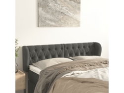 Cabecero De Terciopelo Gris Oscuro 163x23x78/88 Cm