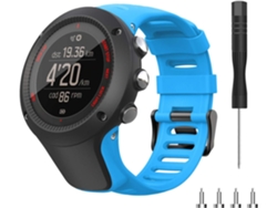 Correa de silicona para Suunto Ambit 1/2/2s/2r/3p/3s/3r de 24 mm, color azul.