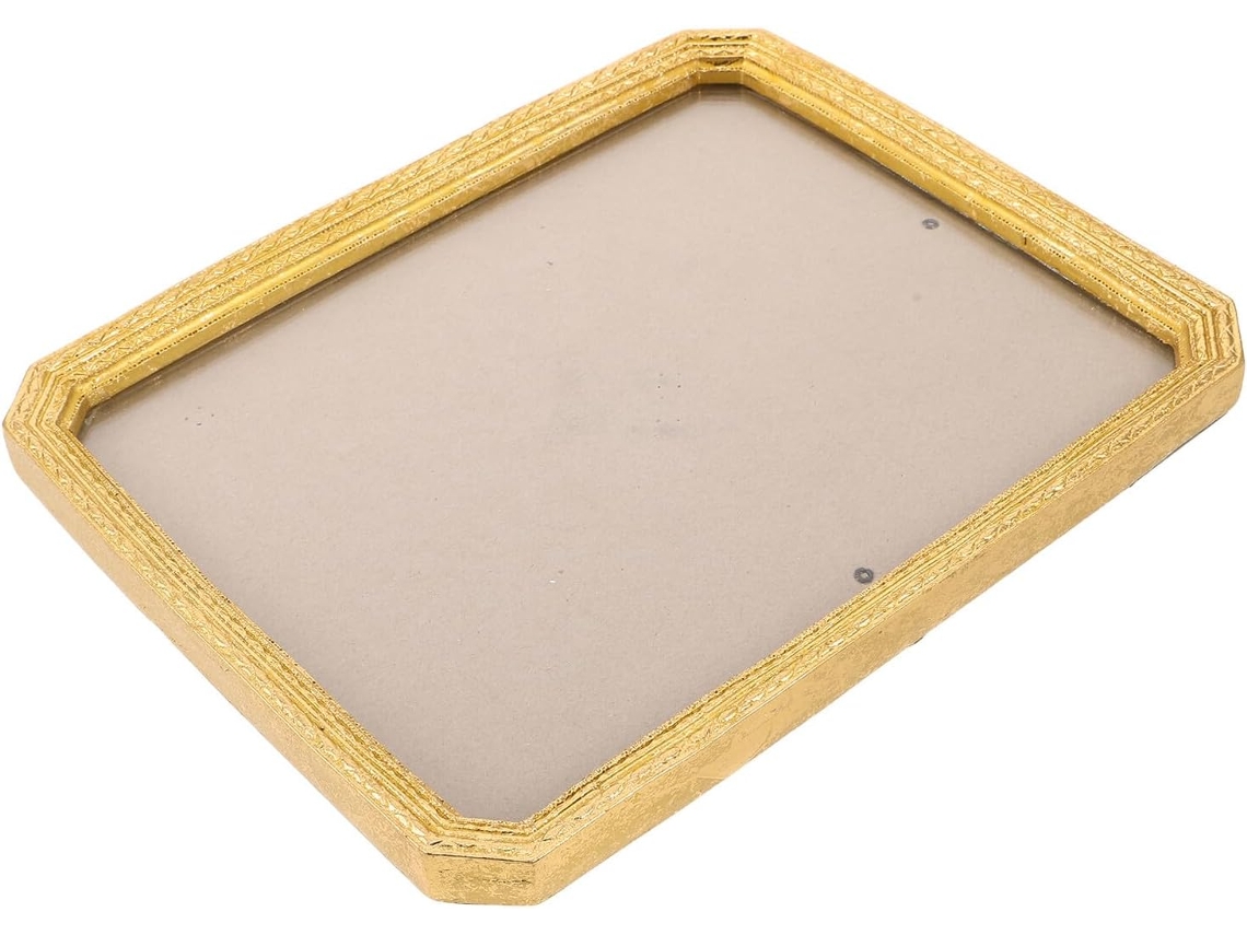 Marco De Fotos Vintage De Resina Dorada De 8x10 Cm, Estilo Retro Con Relieve, Ideal Para