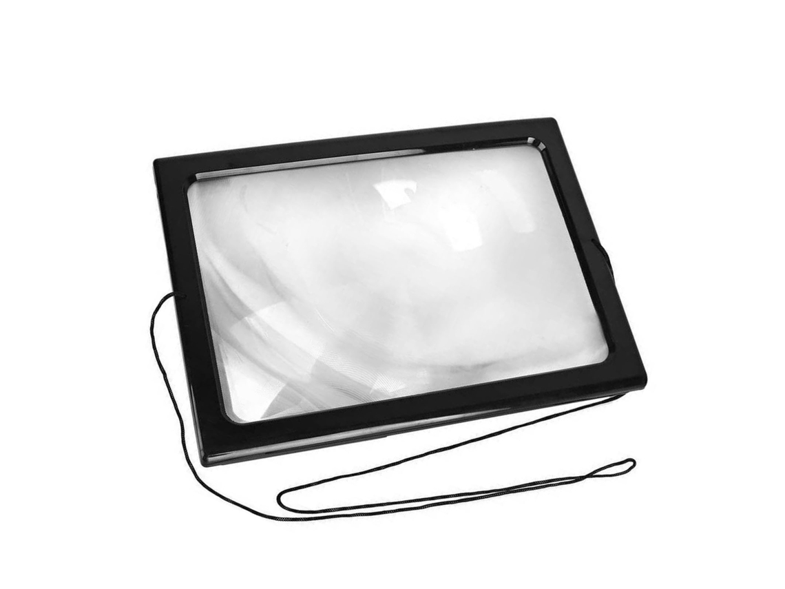 Lupa De Lectura 3x De Página Completa A4 Con Luz Led, Modelo De Sobremesa Plegable Con Cable.