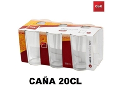 20 Cls Vaso Caña Para Cafe Doble Y Cerveza Cok - Caja 6 Unidades