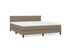 Cama con somier VIDAXL (Gris - Tela - 203 x 160 x 88 cm)