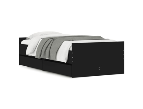 Estructura de cama con cajones VIDAXL negro (90x190 cm)