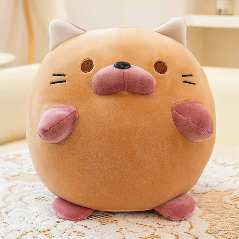 (marrón, 20 Cm) Lindo Juguete De Peluche De Gato De Dibujos Animados, Muñeco De Gato Redondo Y Regordete