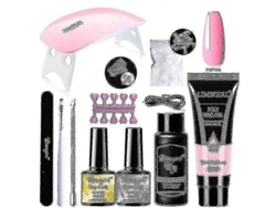 Kit de decoración de uñas con lámpara UV/LED, secador de uñas, juego de uñas artificiales, esmalte en gel y herramientas para GOKOCO