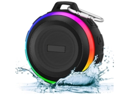 Altavoz Bluetooth Yemaesre F4Pro, resistente al agua IPX7, luz dinámica, color negro