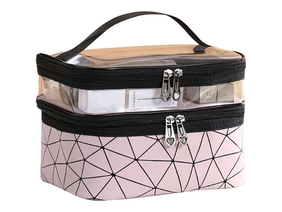 2026-bolsa De Maquillaje Grande De Doble Capa, Bolsa De Toiletries Profesional Para Viajes Con Asa