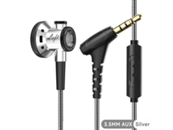 Auriculares Intrauditivos Con Micrófono, Sonido Nítido Y Graves Potentes (conector De Audio Plateado De 3,5 Mm).