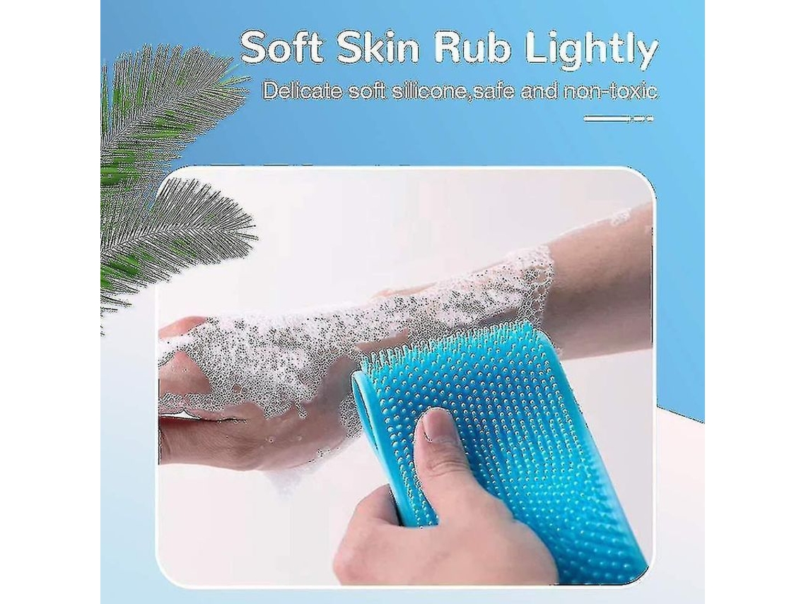 Cepillo De Baño De Silicona Para La Espalda, Cepillo Corporal Exfoliante, Masaje Cómodo Para Hombres Y Mujeres.