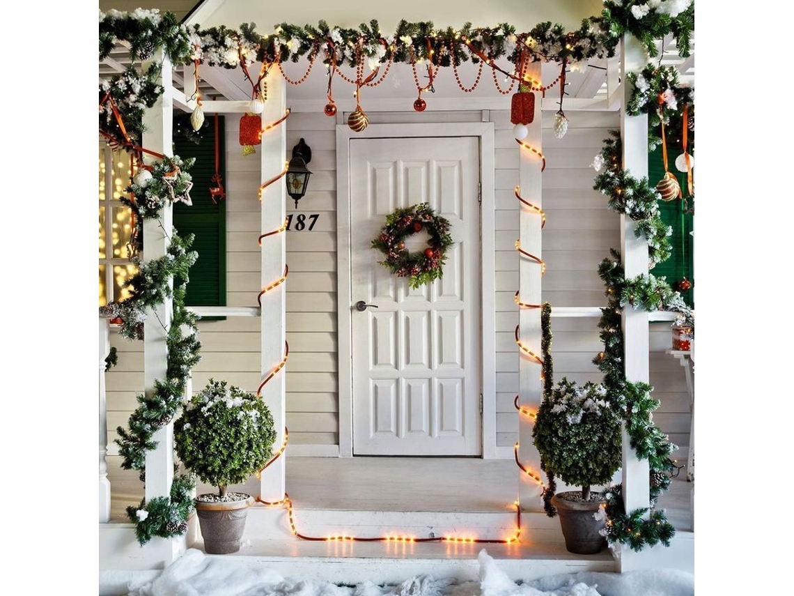 4pcs Guirnalda De Navidad 15m Decoración Artificial De Jardín Hogar