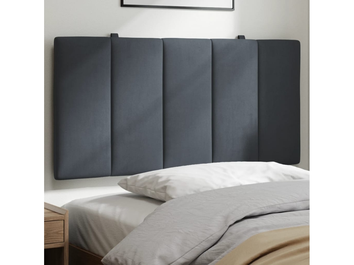 Cabecero De Cama Acolchado Terciopelo Gris Oscuro 100 Cm