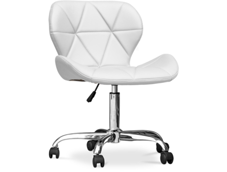 Silla de Oficina con Ruedas Silla de Escritorio Giratoria Tapizada en Piel Sintética Wito 50x48cm PRIVATEFLOOR