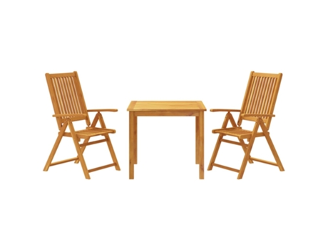 Conjunto 3 de comedor de jardín VIDAXL madera maciza de acacia