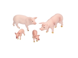 Ats-set De Figuras De Cerdos De Granja Simuladas, Juguetes Educativos Para Preescolar, Aprendizaje Cognitivo, 4 Piezas