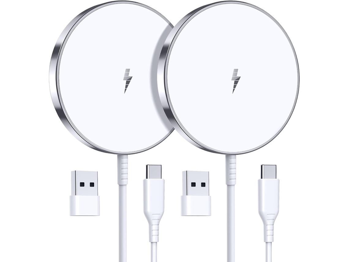 Paquete De 2 Cargadores Inalámbricos Mag-safe Para Teléfono, Estación De Carga Inductiva Rápida De 15 W, 1 M