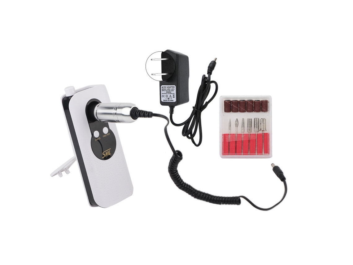 Pulidora de uñas eléctrica de 12 W y 35000 rpm, color blanco.