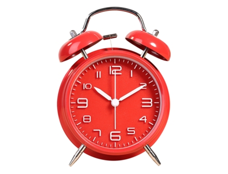 Reloj despertador digital estéreo de 4 pulgadas, reloj silencioso clásico creativo con campana doble para estudiantes