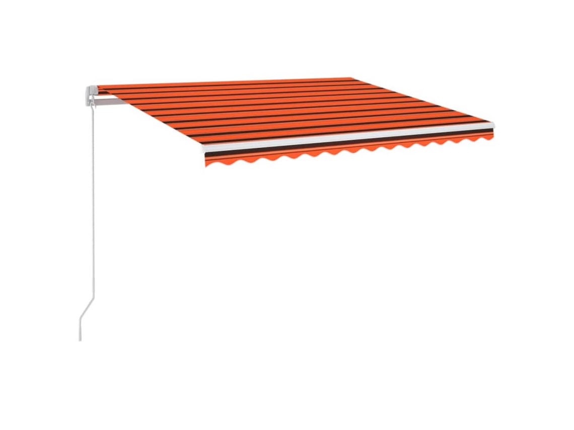 Maison Exclusive - Toldo Retráctil Manual Con Led Naranja Y Marrón 350x250 Cm