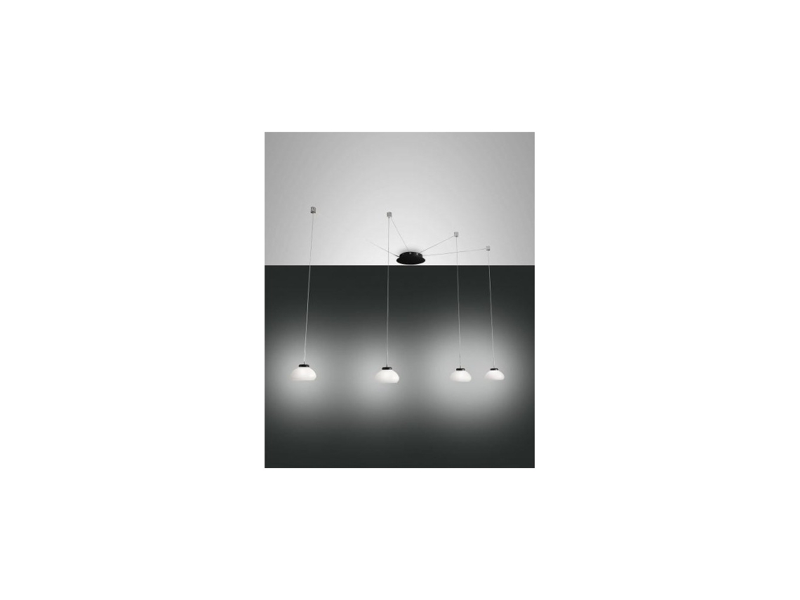 Lámpara colgante LED Arabella de metal y vidrio soplado Blanco 3547-49-102 FABAS LUCE