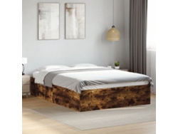 Estructura De Cama Madera De Ingeniería Roble Ahumado 120x200cm