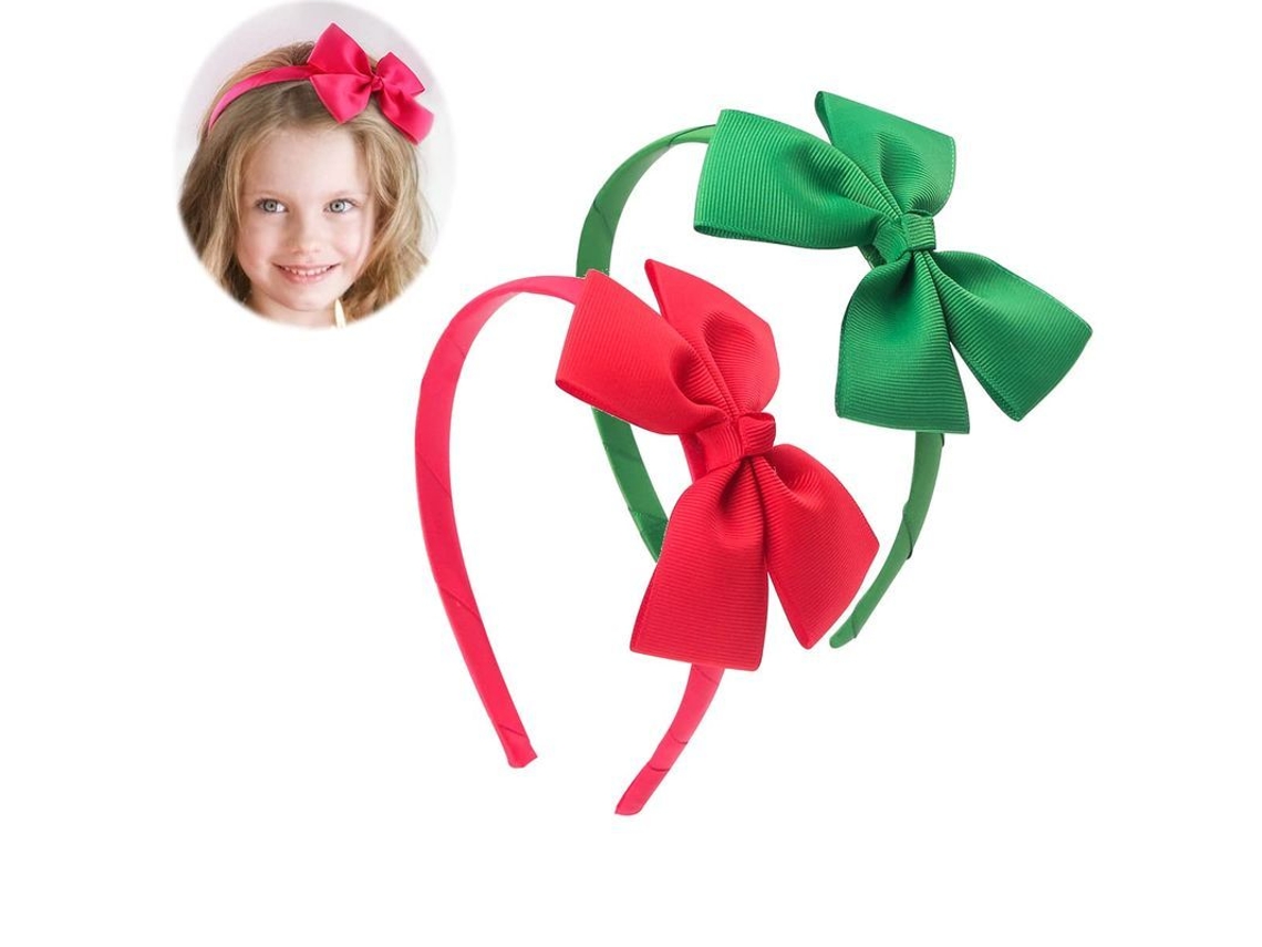 Paquete De 2 Tiaras Navideñas Rojas Y Verdes Con Lazos Para Mujer, Tiaras Con Lazos