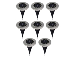 8 luces solares de suelo, luces solares circulares, en forma de L, iluminación exterior impermeable para jardines y paisajes*