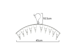 Tendederos plegables de acero inoxidable con 10 pinzas resistentes a la intemperie.