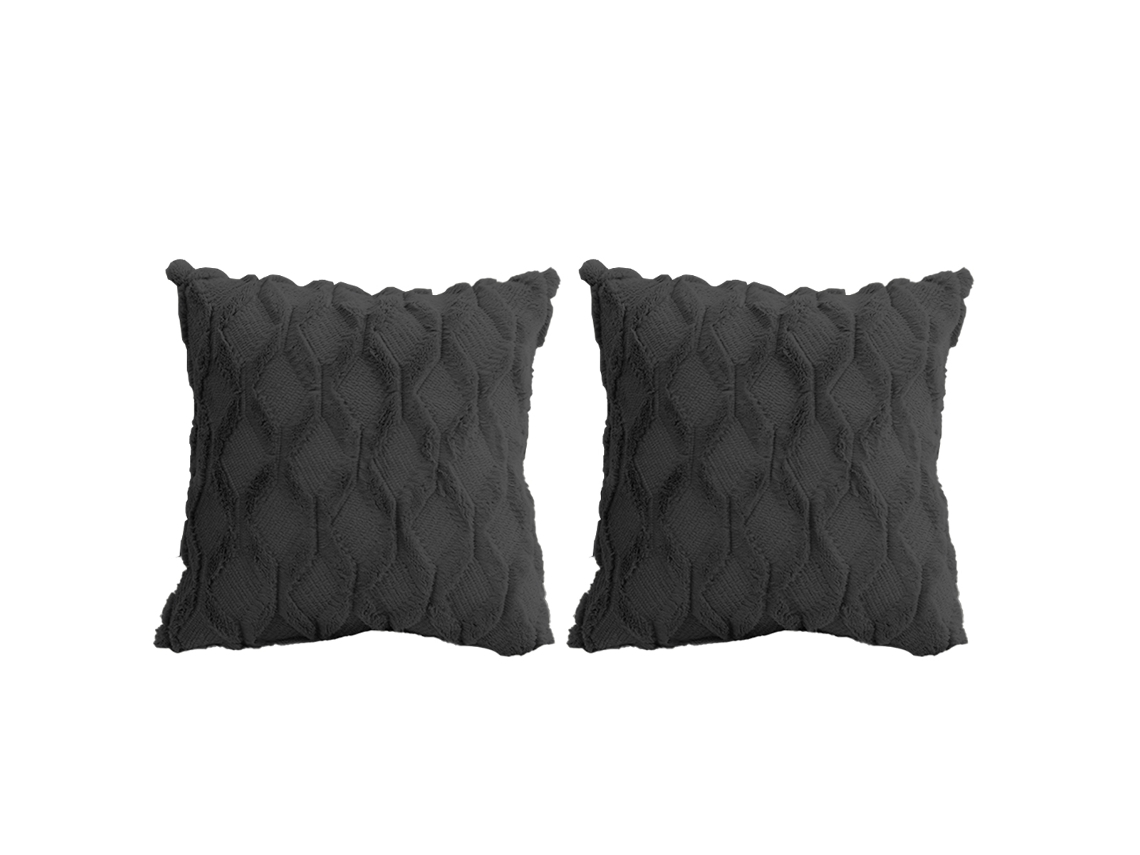 Juego De 2 Fundas De Almohada Bohemias De Felpa Lisa, 50 X 50 Cm